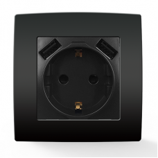 Πρίζα Σούκο & 2 θέσης USB Ανθρακί City 193062